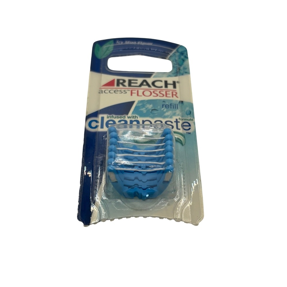 Reach Access Flosser Refill 4 Count Icy Mint CleanPaste Infused Blue Heads